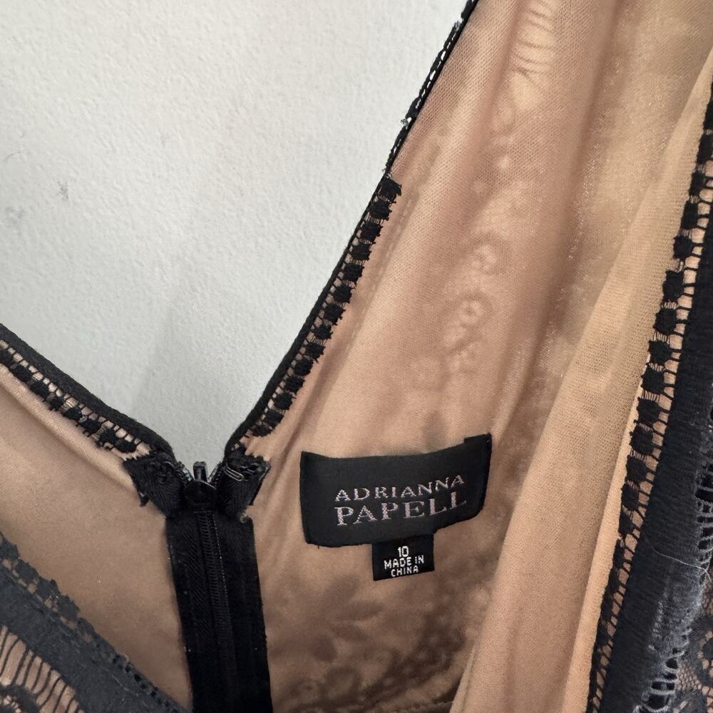 Adrianna Papell Black Lace Bandage Dress Size 10 BC formal cocktail party - Picture 3 of 4